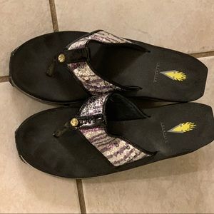 Volatile Platform Sequined Flip Flops
